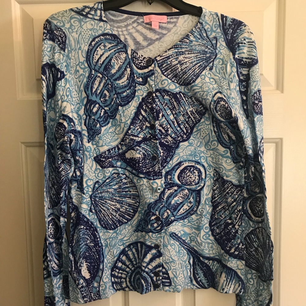 Lilly Pulitzer stuffed shells cardigan size large